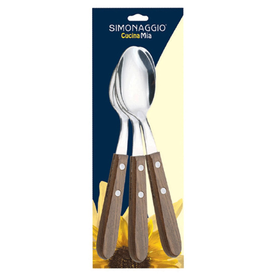 Set 3 bucati Lingura SIMONAGGIO CUCINA MIA cu maner lemn