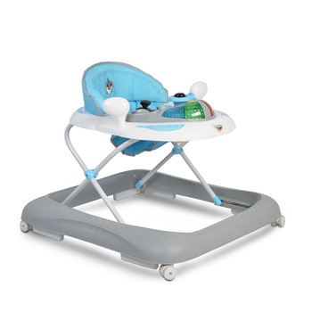 Premergator Moni Sharky cu roti de silicon, lumini si sunete, Albastru Premergator Moni Sharky cu roti de silicon, lumini si sunete, Albastru