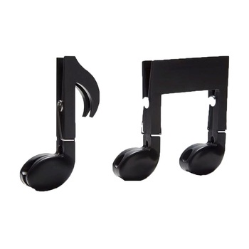 Set 2 Cleme pentru haine, model Note muzicale, 14x2x21.5 cm, din plastic, culoare negru Set 2 Cleme pentru haine, model Note muzicale, 14x2x21.5 cm, din plastic, culoare negru
