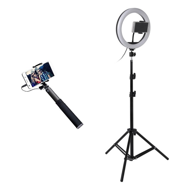 Selfiebot és 26cm-s Selfie Lámpa És Állvány