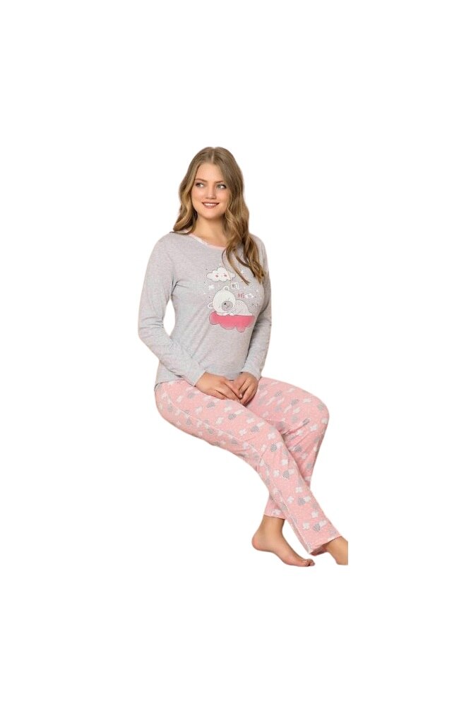 Set pijama dama, cu imprimeu animal print
