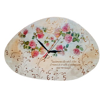Ceas asimetric 50x30 cm, Art Stic, English old roses Ceas asimetric 50x30 cm, Art Stic, English old roses