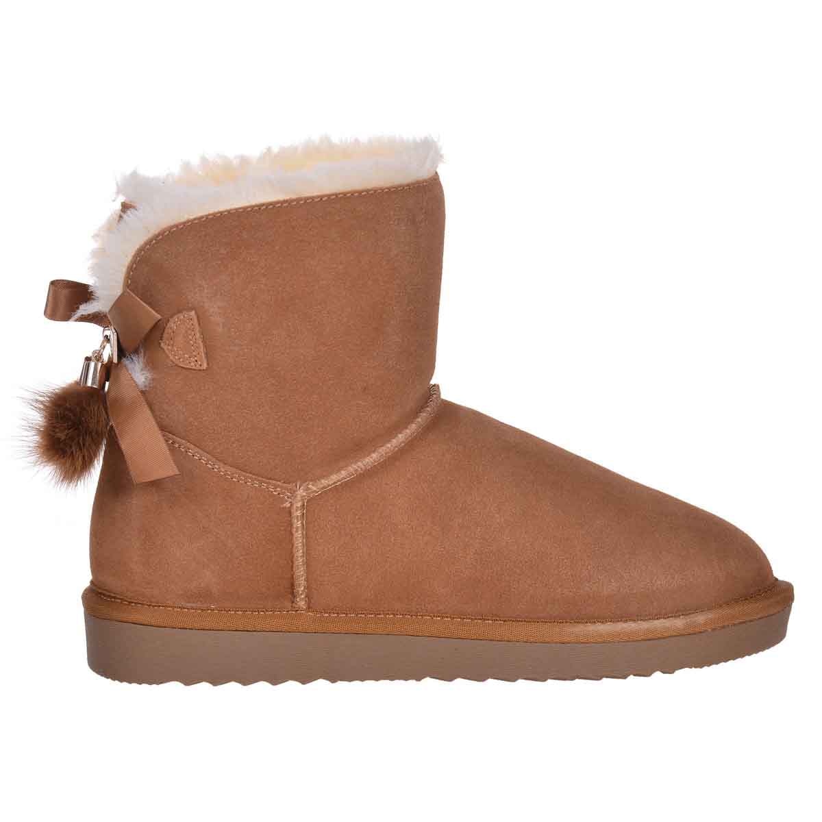 Cizme scurte din Piele Naturala, Camel