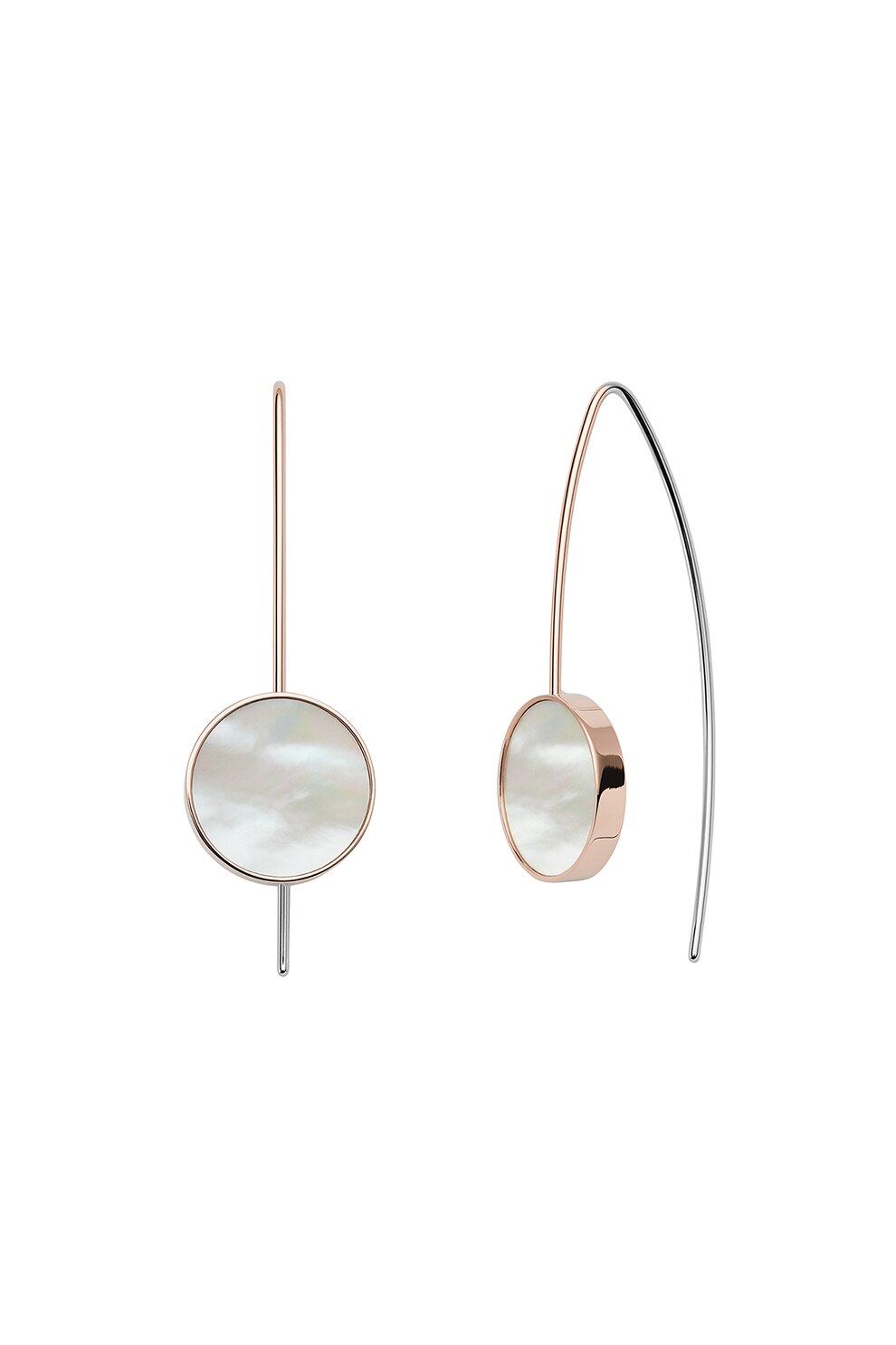 Skagen, Cercei cu tortita si detaliu Mother of Pearl Agnethe, Auriu/Argintiu/Alb