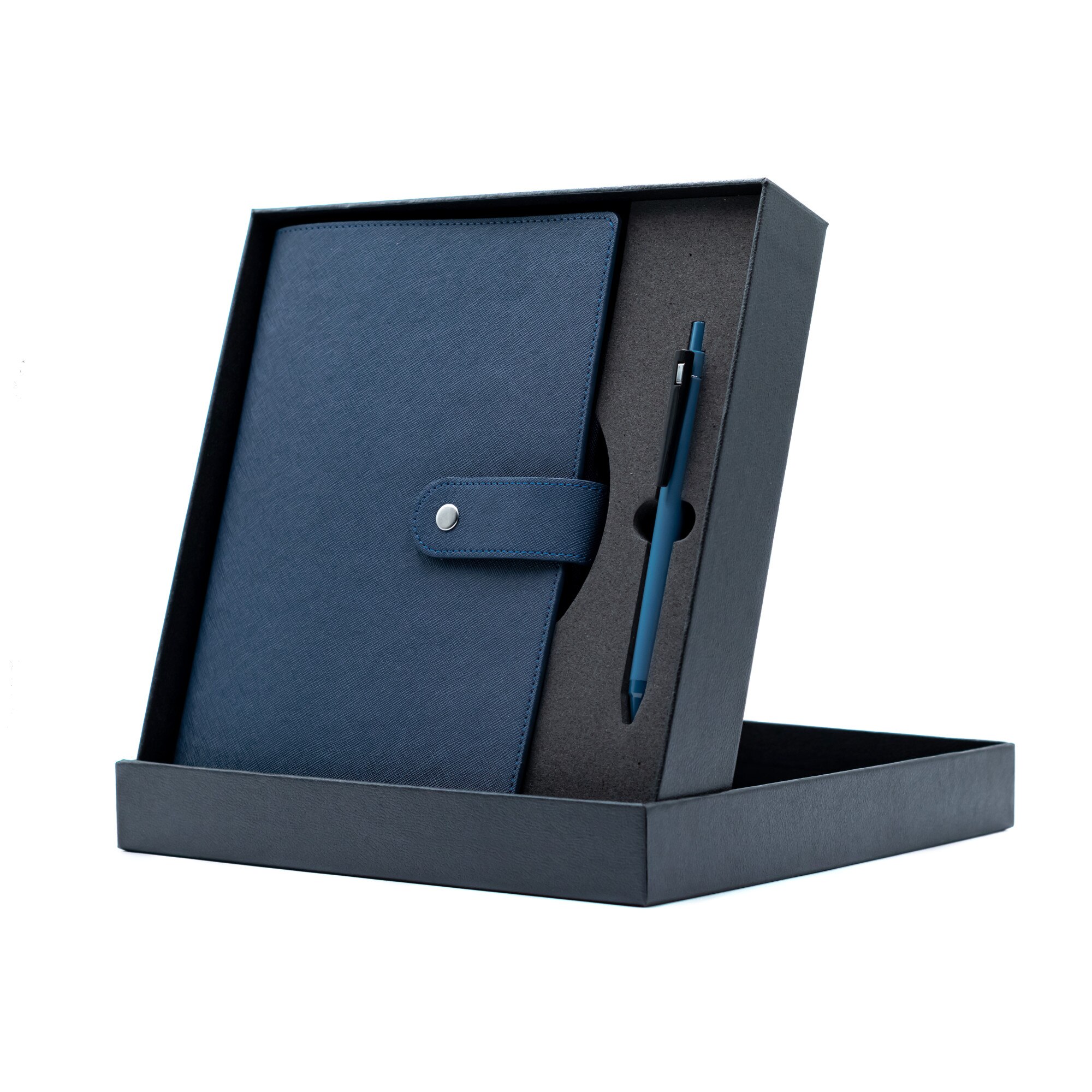 Set Agenda Saffiano A4 2021 Nedatata Albastra