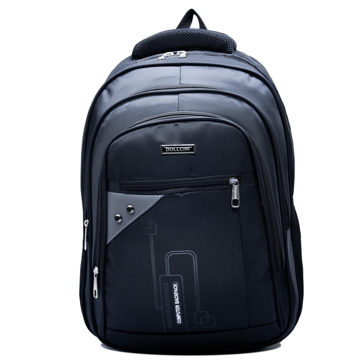 Dollcini Laptop hátizsák, 17, 25L, Fekete, függőleges Fekete