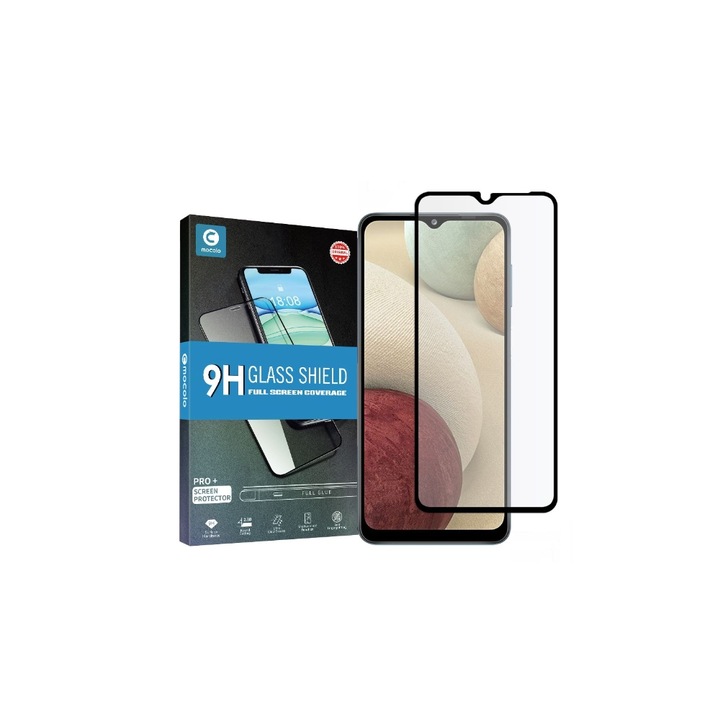 Стъклен протектор Mocolo TG Full Glue за Samsung Galaxy A12, Черен