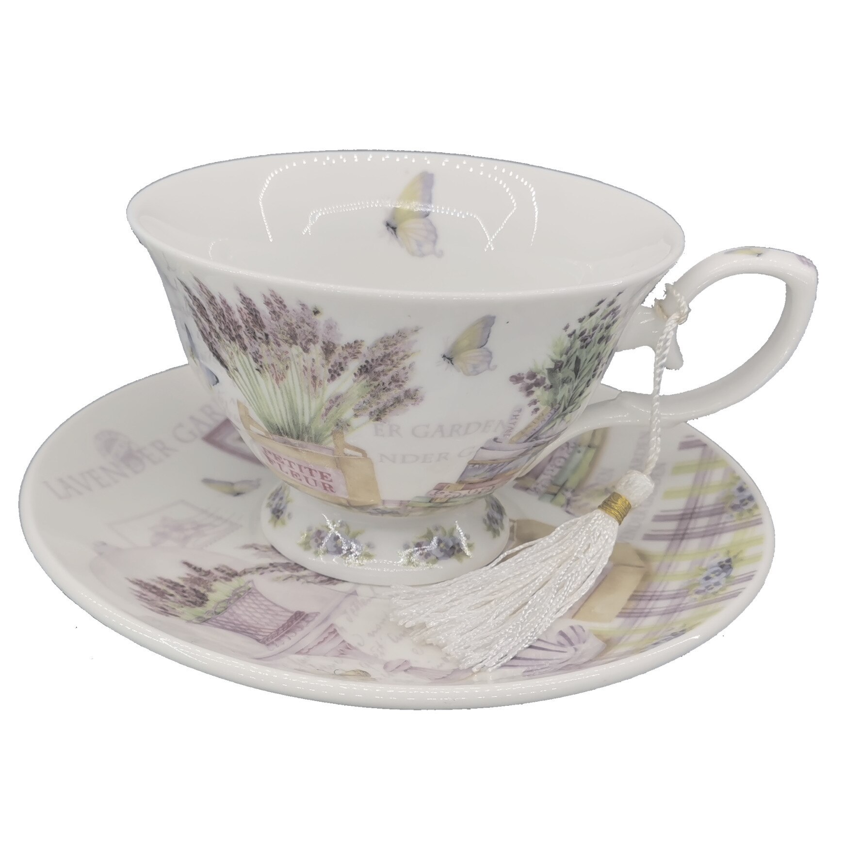 Cana cu farfurioara, model floral, multicolor, 170 ml,13-9/12