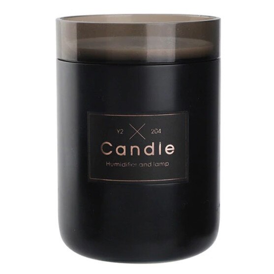 Umidificator Tip Lumanare Romantica cu Ultrasunete, Uleiuri Esentiale, pentru Dormitor, Casa, Birou, 280ml, Negru