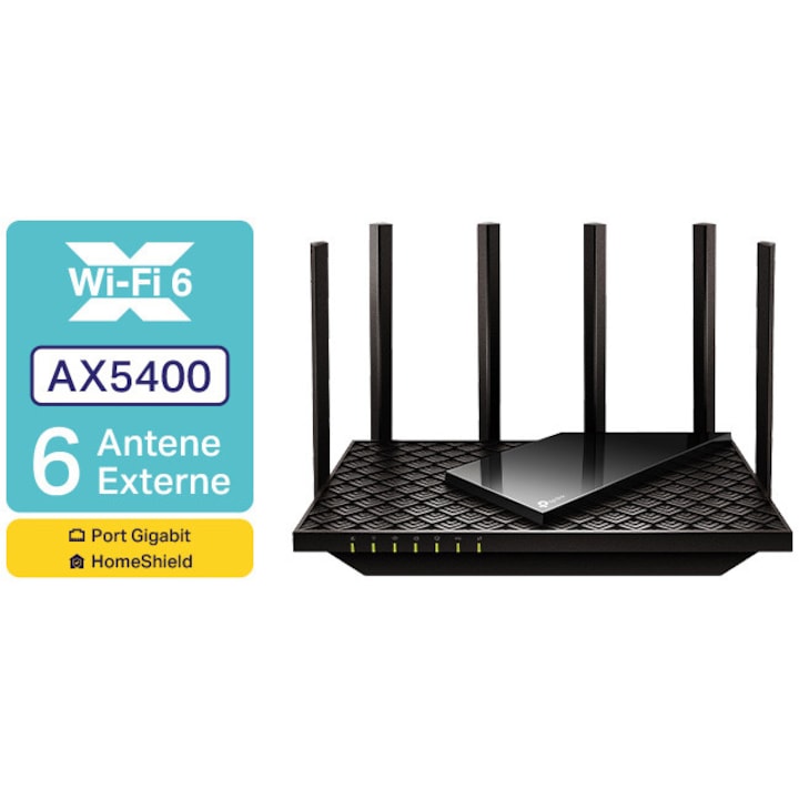 Router Wireless Wi-Fi 6 TP-Link Archer AX73, Dual-Band, Gigabit, AX5400, Beamforming, OFDMA, MU-MIMO, HomeShield, OneMesh™, 6 antene Wi-Fi