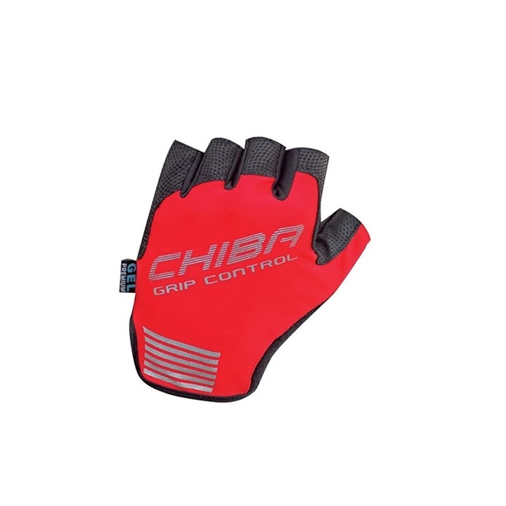 Férfi kerékpáros kesztyű, Chiba Grip Control, piros/fekete, S/7