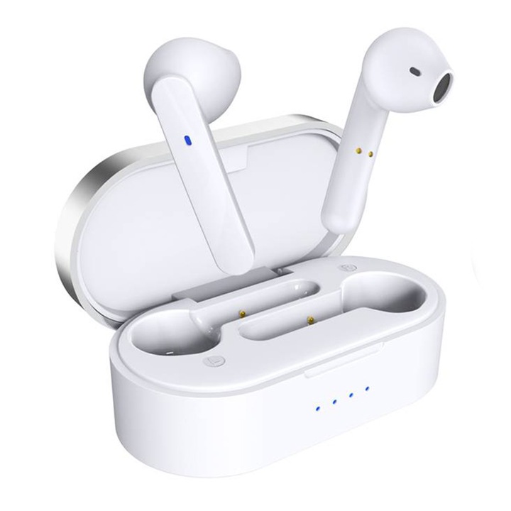 Безжични блутут слушалки AlianX Tws02 Sport, Bluetooth 5.0, Touch Control, Бели