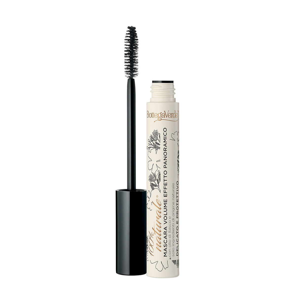 Mascara cu efect panoramic, cu ulei de Hibiscus, negru - 100% natural, 8 ML, Bottega Verde