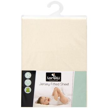 Cearsaf pat Lorelli jersey, 60 x 120 cm, Bej Cearsaf pat Lorelli jersey, 60 x 120 cm, Bej