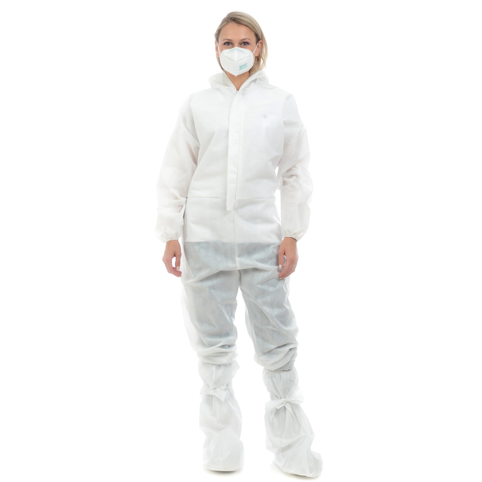 Combinezon de unica folosinta + botosi, polipropilena 25 gr/m2, marime universala, alb, Dress To Impress