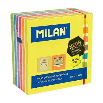 Notite Adezive MILAN, 76x76 mm, 400 File, Multicolor Notite Adezive MILAN, 76x76 mm, 400 File, Multicolor