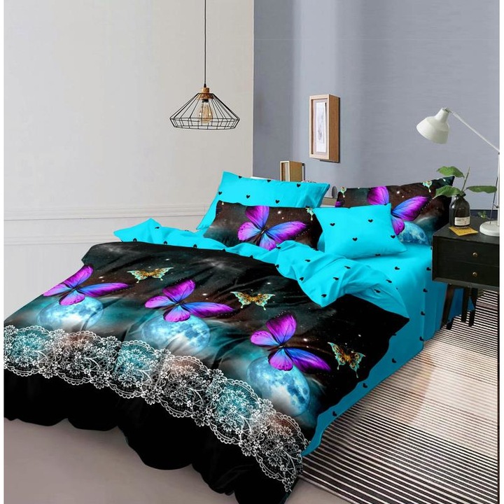 Kétszemélyes ágynemű garnitúra, Ralex Pucioasa 50% pamut +50% poliészter, Elvo 2107