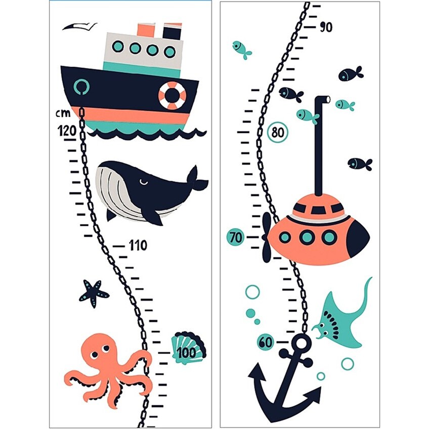 Masurator inaltime pentru copii - viata pe mare, max. 120 cm