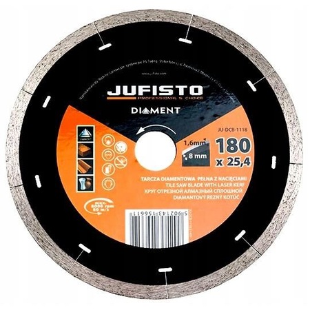 Диамантен диск, бетон, мокро рязане, 180 мм / 25,4 мм, Jufisto - eMAG.bg