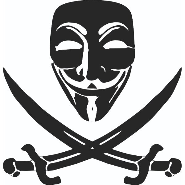 Sticker decorativ de perete stil anonimus mask 90x90 cm