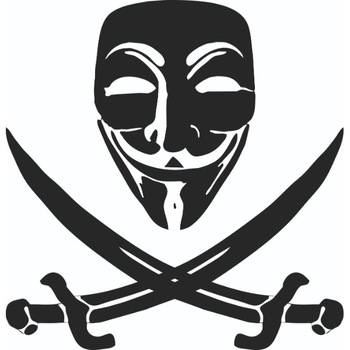 Sticker decorativ de perete stil anonimus mask 90x90 cm Sticker decorativ de perete stil anonimus mask 90x90 cm