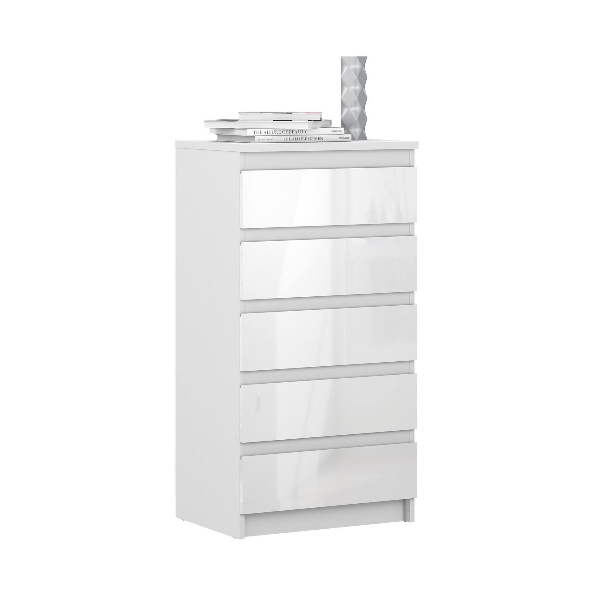 Comoda Sani MEDEA SB-2455, 60/44/115,6 cm, Alb Lucios