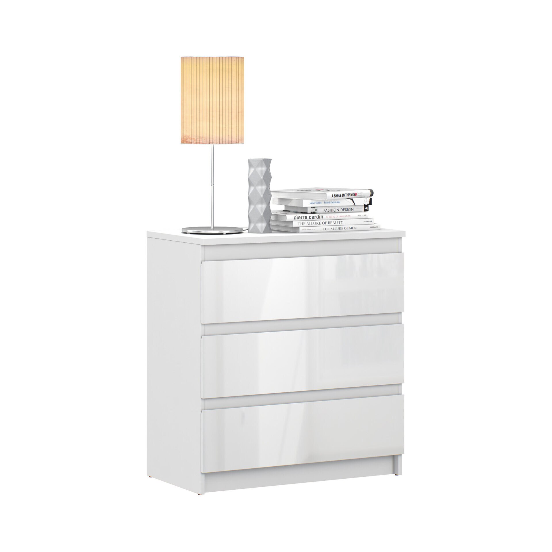 Comoda Sani MEDEA SB-2347/1, 80/44,3/86,5 cm, Alb Lucios
