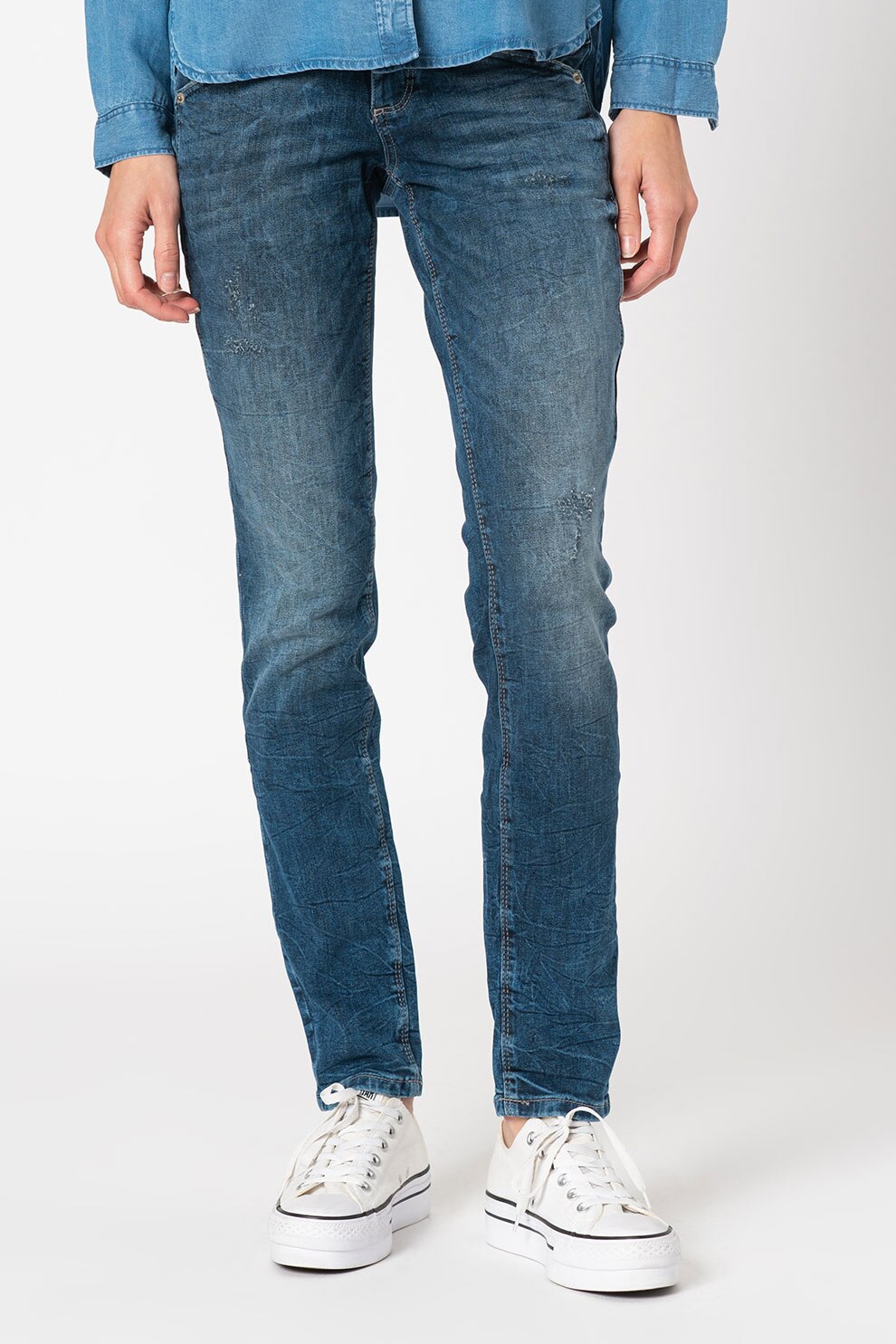 Tom Tailor, Blugi slim fit, Albastru