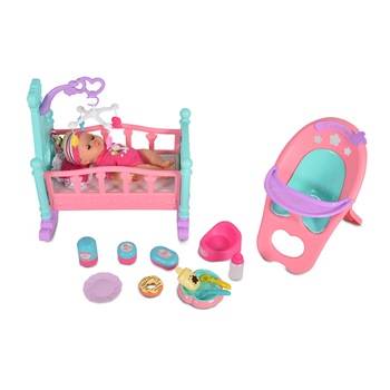 Set papusa cu patut si accesorii Tutu Love Set papusa cu patut si accesorii Tutu Love