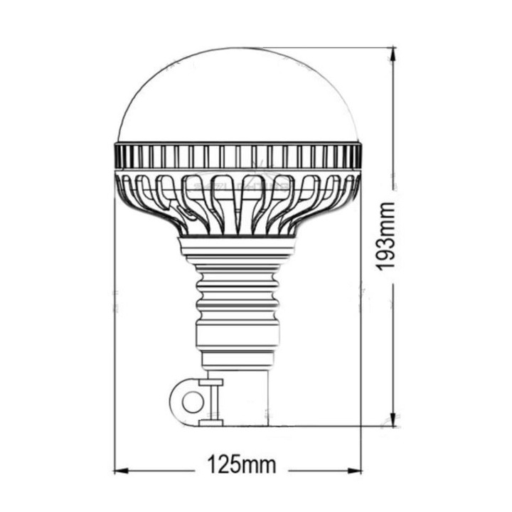 Girofar 12/24V, h193, 36 LED-uri, prindere pe tija flexi, Trekker CA 8187 247 Lighting