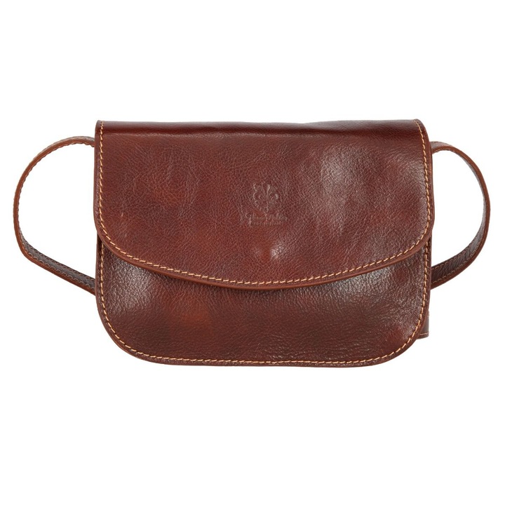 Geanta de umar din piele naturala, util land, coniac, P130A