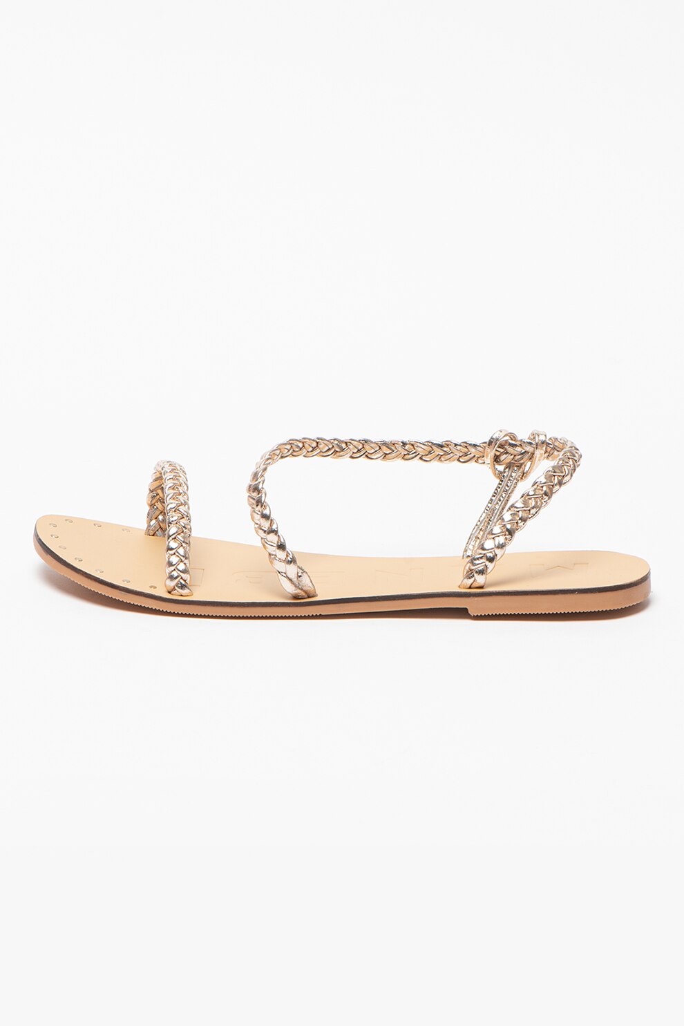 Manebi, Sandale de piele Hollywood, Auriu deschis, 36