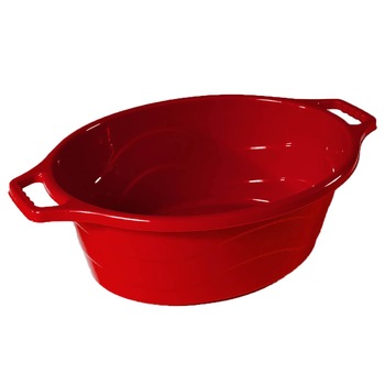 Lighean Oval cu Manere STERK, Capacitate 16 L, Dimensiune 55x37x18 cm, Material Plastic, Culoare Rosu Lighean Oval cu Manere STERK, Capacitate 16 L, Dimensiune 55x37x18 cm, Material Plastic, Culoare Rosu