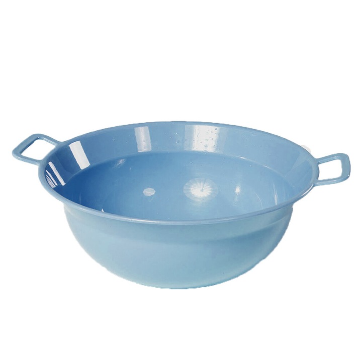 Lighean Rotund cu Manere STERK, Capacitate 6 L, Dimensiune 33x15 cm, Material Plastic, Culoare Albastru Deschis
