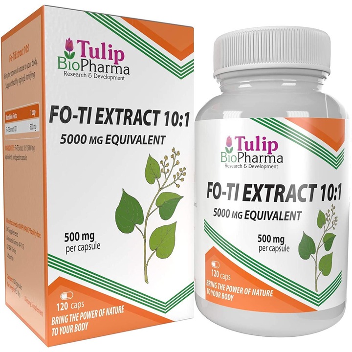 Extract de Fo-Ti (He Shou Wu), Tulip Biopharma, 500 mg per capsula, 120 Capsule