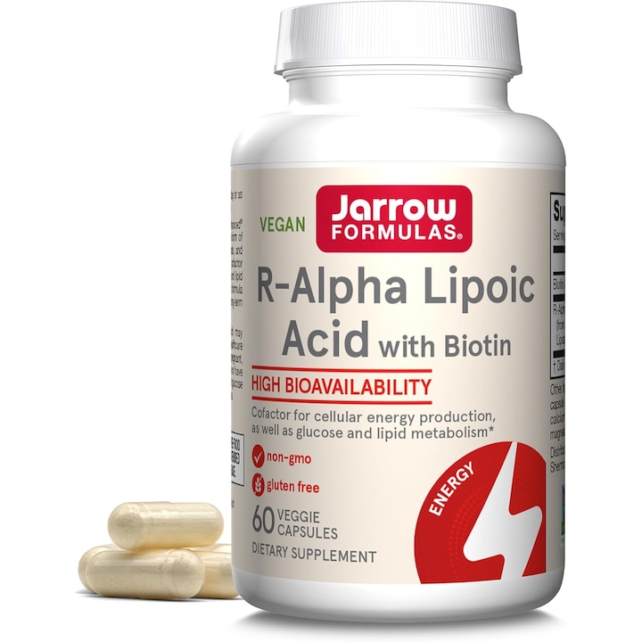 R-Alpha Lipoic Acid + Biotin, Jarrow Formulas, 60 capsule