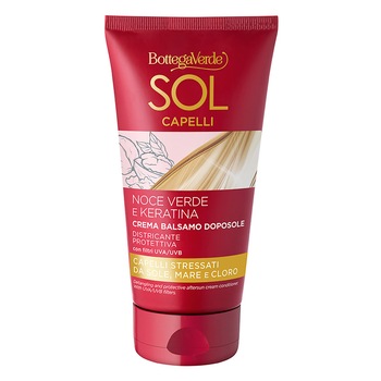 Balsam pentru par, dupa plaja, cu ulei de nuci verzi si keratina - Sol Capelli Noce Verde e Keratina, 150 ML, Bottega Verde Balsam pentru par, dupa plaja, cu ulei de nuci verzi si keratina - Sol Capelli Noce Verde e Keratina, 150 ML, Bottega Verde