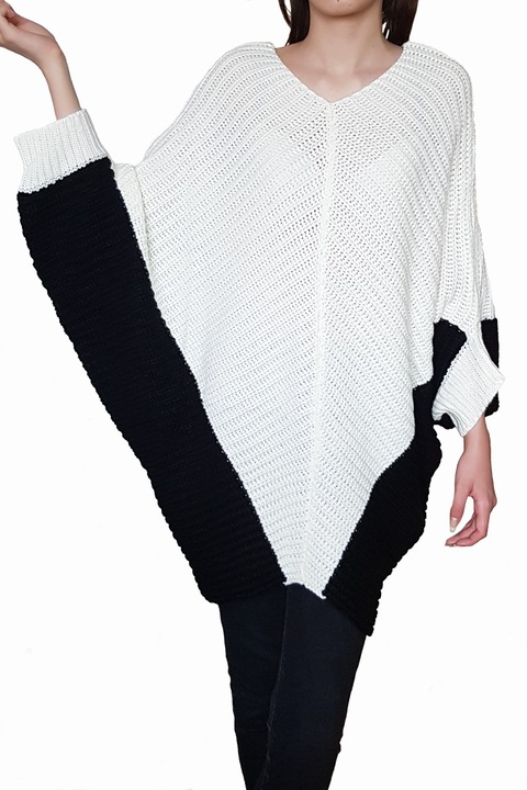 Pulover Dama Lyly Acryl, Crem/Negru, Universal