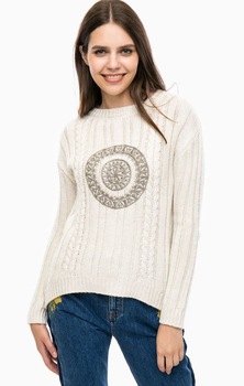 Pulover Desigual Crem, 17WWJF, Crem, 42 Pulover Desigual Crem, 17WWJF, Crem, 42