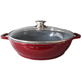 Cratita aluminiu, cu capac sticla - placaj marmorat, 3L, GR3219 Cratita aluminiu, cu capac sticla - placaj marmorat, 3L, GR3219