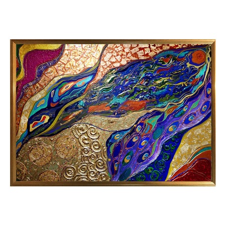 Tablou pictat manual Gustav Klimt Forest witch 3D abstract pictura in ...