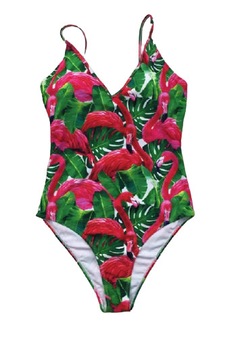 costum de baie intreg avva sport modelator bretele ajustabile imprimeu flamingo tropical multicolor imagen 13_0_
0