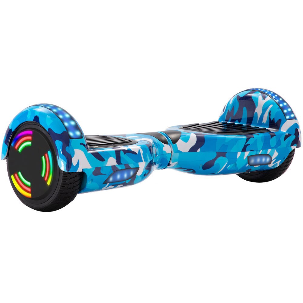 Hoverboard electric cu boxe Bluetooth, LED RGB, 500W, AC110-240V/50-60HZ, Cu sistem de auto-echilibrare, Ø6,5 inci, Multicolor