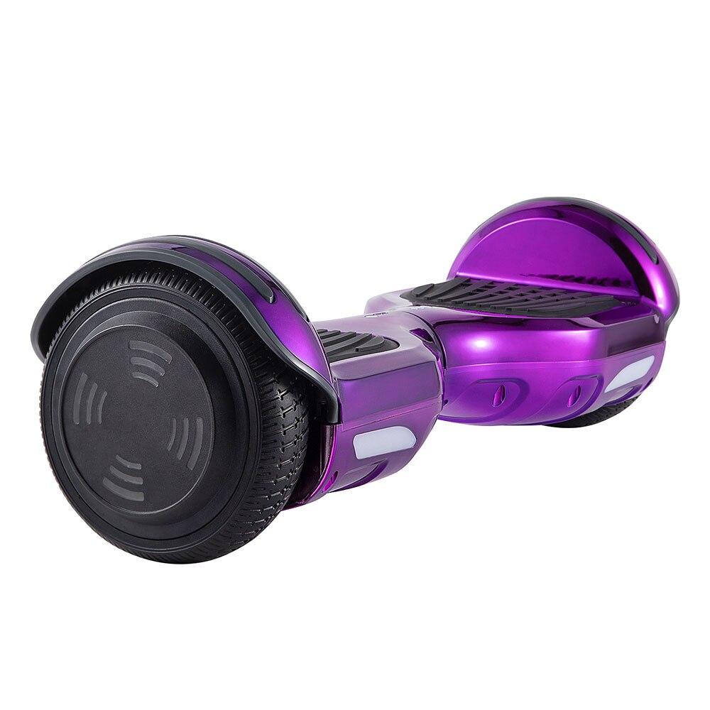 Hoverboard electric cu boxe Bluetooth, LED RGB, 500W, AC110-240V/50-60HZ, Cu sistem de auto-echilibrare, Ø6,5 inci, Violet/Negru