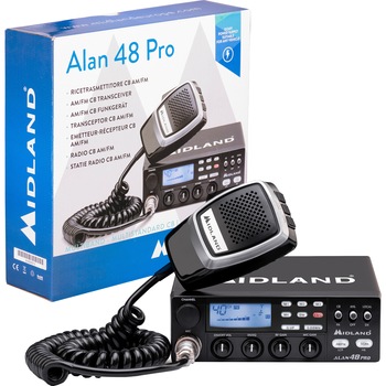 Statie radio CB Midland Alan 48 Pro cu ASQ Digital, AM/FM, Noise Blanker, 12-24V Statie radio CB Midland Alan 48 Pro cu ASQ Digital, AM/FM, Noise Blanker, 12-24V
