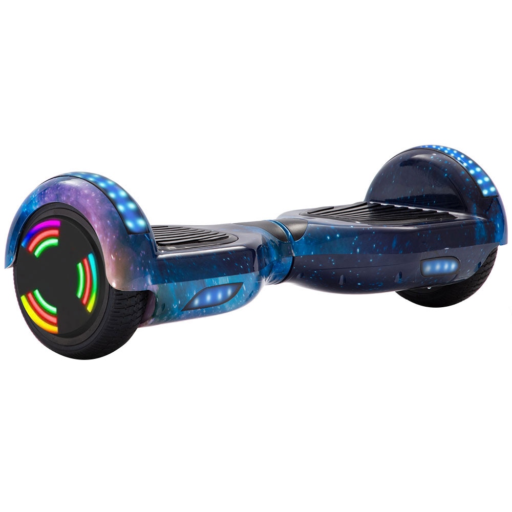 Hoverboard electric cu boxe Bluetooth, LED RGB, 500W, AC110-240V/50-60HZ, Cu sistem de auto-echilibrare, Ø6,5 inci, Multicolor