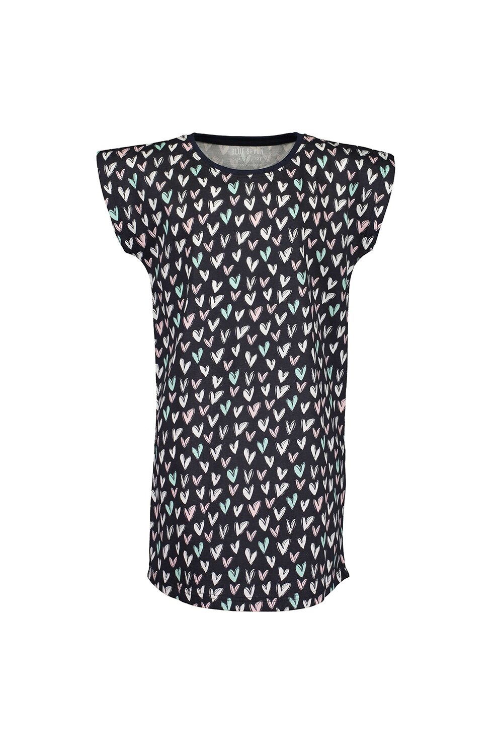 Blue Seven, Rochie cu imprimeu grafic, Negru/Alb/Roz