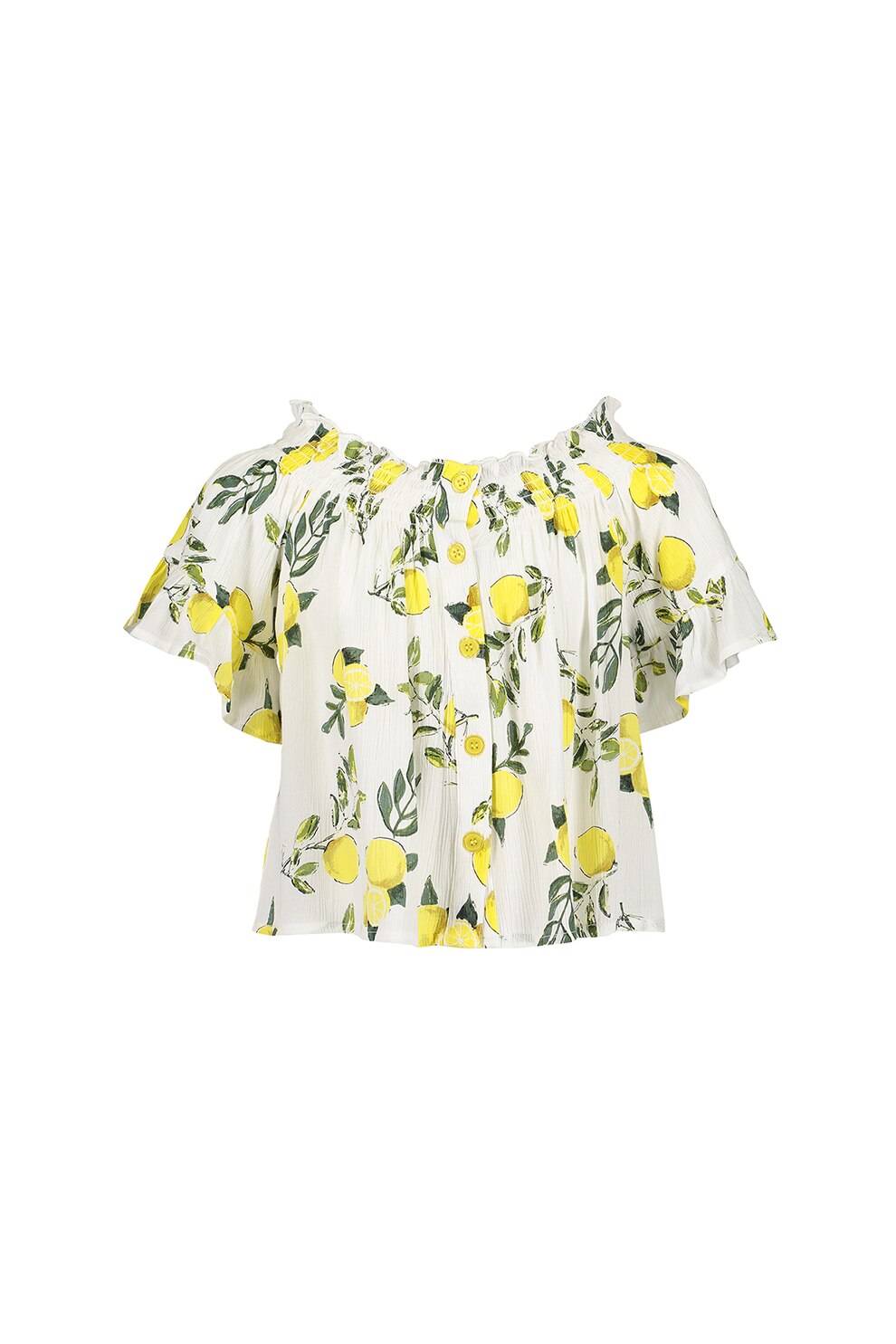 Blue Seven, Bluza cu imprimeu grafic, Alb/Galben/Verde militar