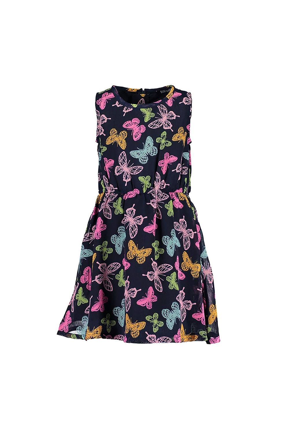 Blue Seven, Rochie evazata cu imprimeu, Bleumarin inchis/Roz/Verde menta, 92 CM