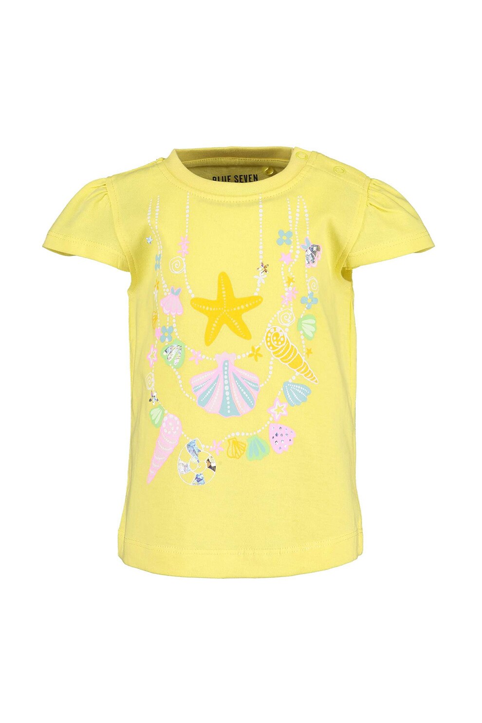 Blue Seven, Tricou cu imprimeu grafic, Galben/Roz/Albastru